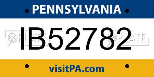 IB52782 Pennsylvania License Plate