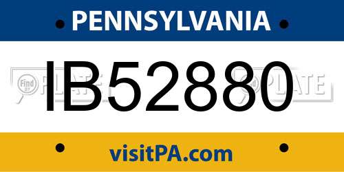 IB52880 Pennsylvania License Plate