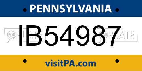 IB54987 Pennsylvania License Plate