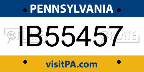 IB55457 Pennsylvania License Plate