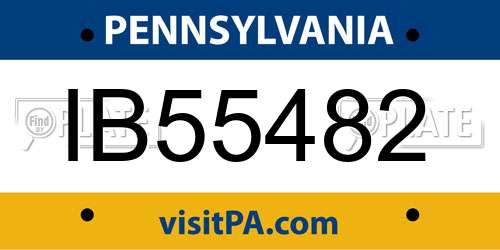 IB55482 Pennsylvania License Plate