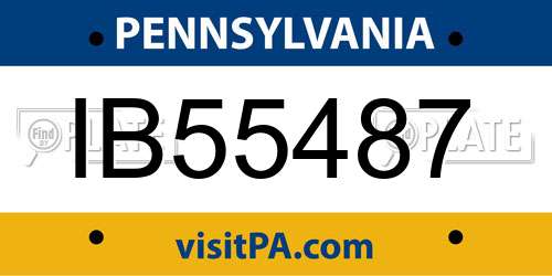 IB55487 Pennsylvania License Plate