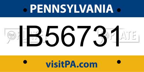 IB56731 Pennsylvania License Plate