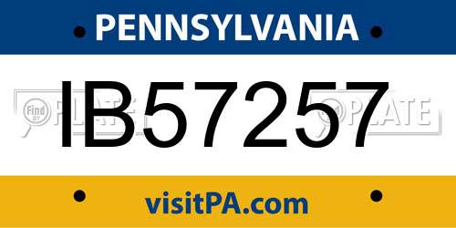 IB57257 Pennsylvania License Plate