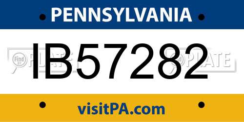 IB57282 Pennsylvania License Plate