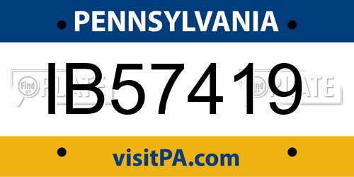IB57419 Pennsylvania License Plate