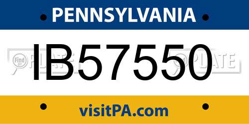 IB57550 Pennsylvania License Plate