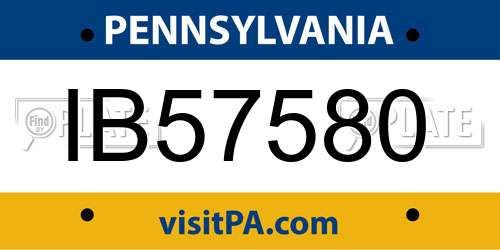 IB57580 Pennsylvania License Plate