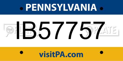 IB57757 Pennsylvania License Plate