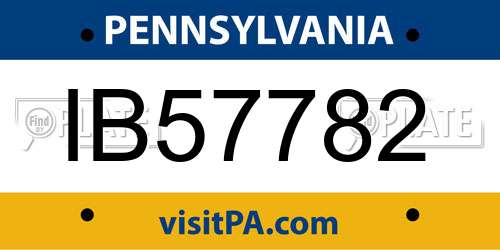 IB57782 Pennsylvania License Plate
