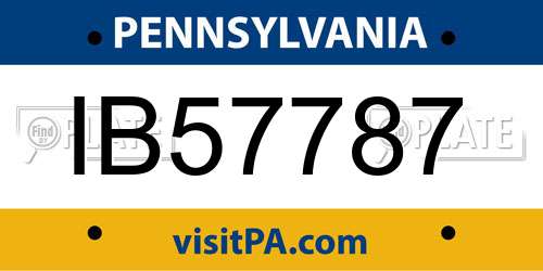 IB57787 Pennsylvania License Plate