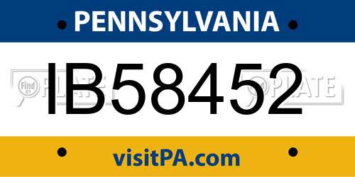 IB58452 Pennsylvania License Plate
