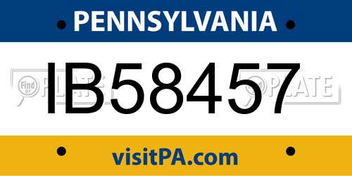 IB58457 Pennsylvania License Plate
