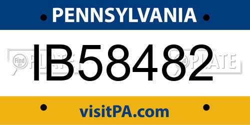 IB58482 Pennsylvania License Plate