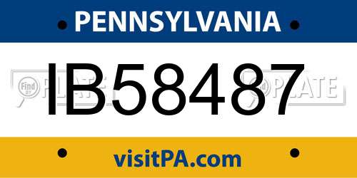 IB58487 Pennsylvania License Plate