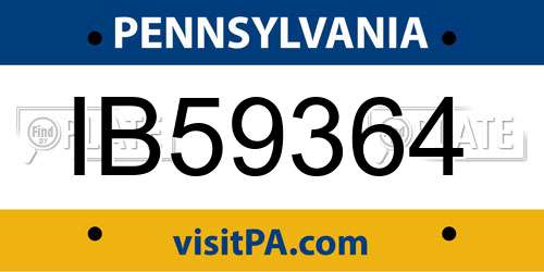 IB59364 Pennsylvania License Plate