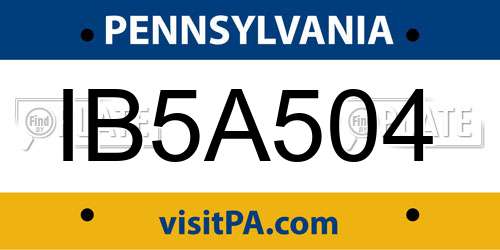 IB5A504 Pennsylvania License Plate