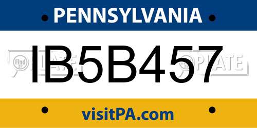 IB5B457 Pennsylvania License Plate