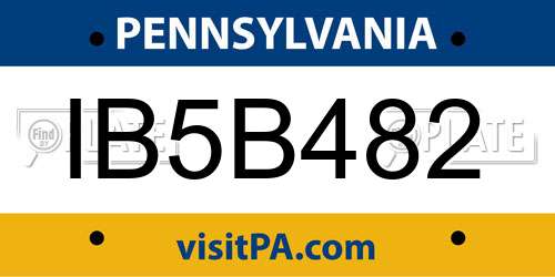 IB5B482 Pennsylvania License Plate
