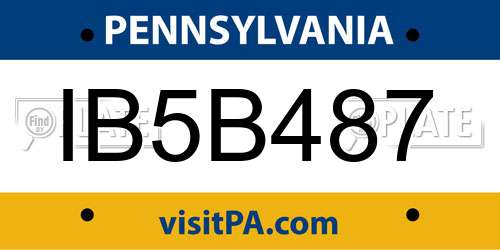 IB5B487 Pennsylvania License Plate