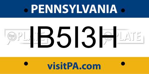 IB5I3H Pennsylvania License Plate
