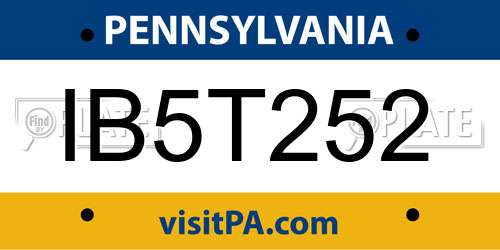 IB5T252 Pennsylvania License Plate