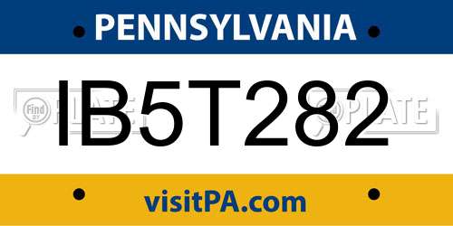 IB5T282 Pennsylvania License Plate