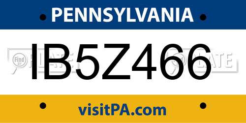 IB5Z466 Pennsylvania License Plate