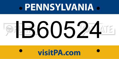IB60524 Pennsylvania License Plate