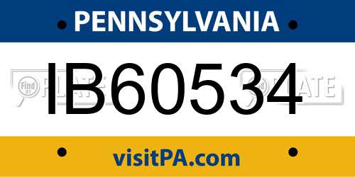 IB60534 Pennsylvania License Plate
