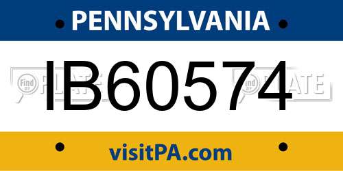 IB60574 Pennsylvania License Plate
