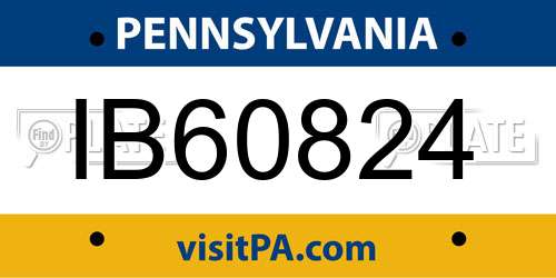 IB60824 Pennsylvania License Plate