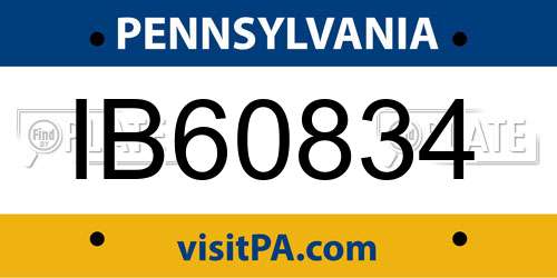 IB60834 Pennsylvania License Plate