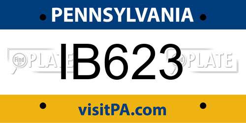 IB623 Pennsylvania License Plate
