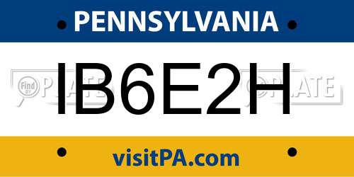 IB6E2H Pennsylvania License Plate