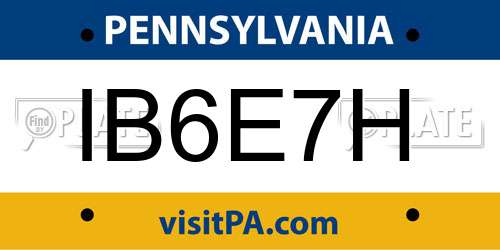 IB6E7H Pennsylvania License Plate