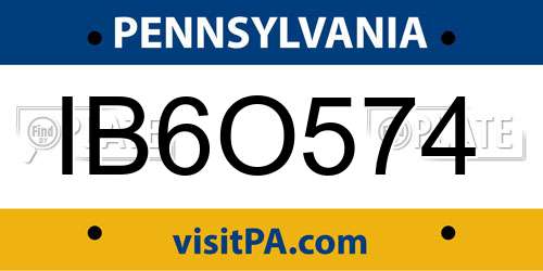 IB6O574 Pennsylvania License Plate