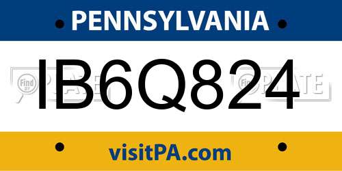 IB6Q824 Pennsylvania License Plate