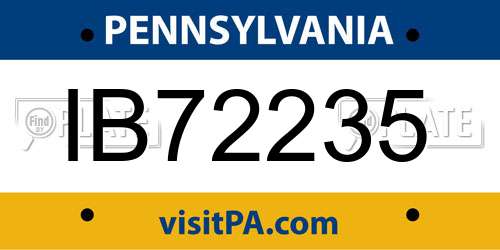 IB72235 Pennsylvania License Plate