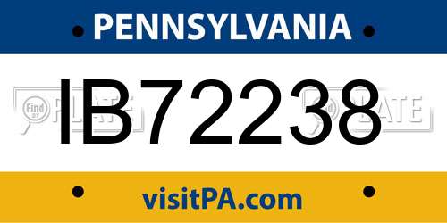 IB72238 Pennsylvania License Plate