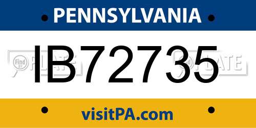 IB72735 Pennsylvania License Plate