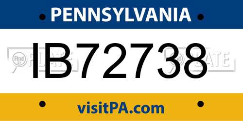 IB72738 Pennsylvania License Plate