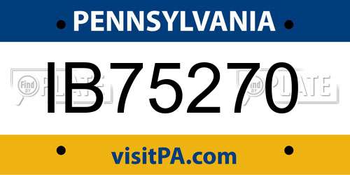 IB75270 Pennsylvania License Plate