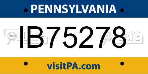 IB75278 Pennsylvania License Plate