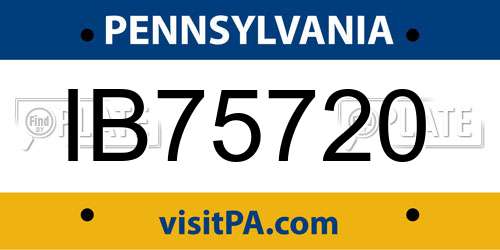 IB75720 Pennsylvania License Plate