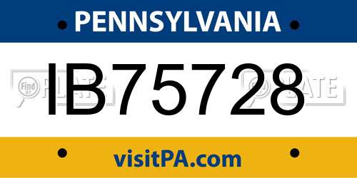 IB75728 Pennsylvania License Plate