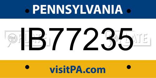 IB77235 Pennsylvania License Plate