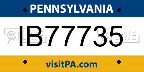 IB77735 Pennsylvania License Plate