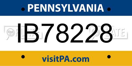 IB78228 Pennsylvania License Plate