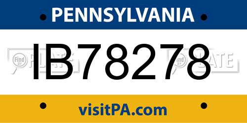 IB78278 Pennsylvania License Plate